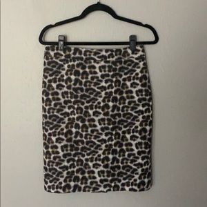 Ann Taylor Leopard Print Pencil Skirt